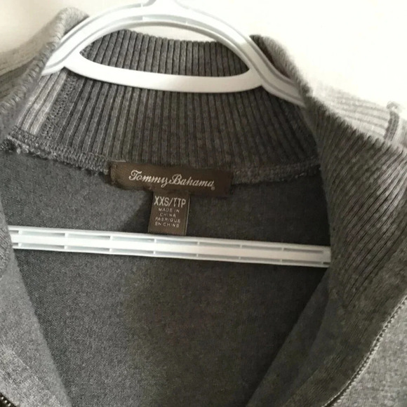 Tommy Bahama 1/4 zip grey sweater dress Midi Round Neck Colorblock size XXS - Picture 5 of 6